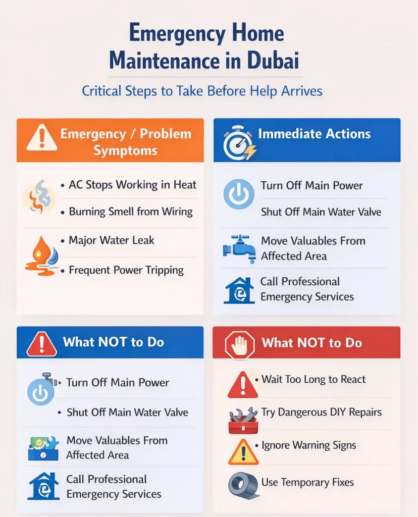 emergency home maintenance dubai critical steps
